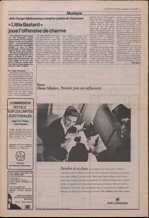 Le Soleil de Colombie, April 8, 1988, page 5