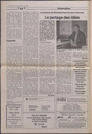 Le Soleil de Colombie, March 31, 1988, page 2