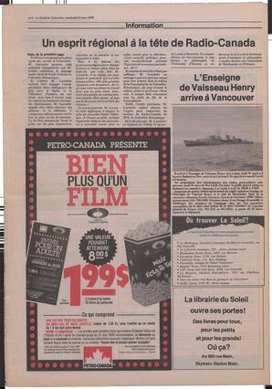 Le Soleil de Colombie, March 25, 1988, page 16