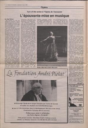 Le Soleil de Colombie, March 18, 1988, page 4