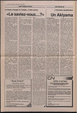 Le Soleil de Colombie, March 11, 1988, page 4