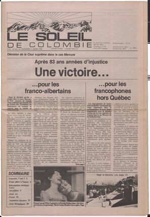 Le Soleil de Colombie, March 11, 1988, page 1