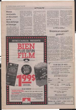 Le Soleil de Colombie, March 4, 1988, page 20