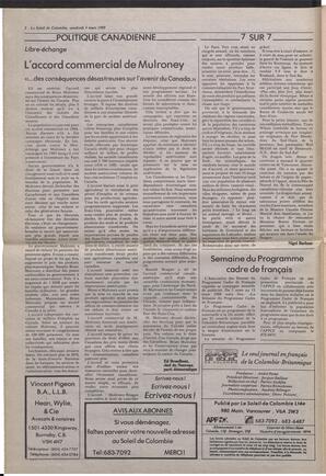 Le Soleil de Colombie, March 4, 1988, page 2