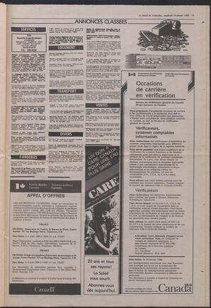 Le Soleil de Colombie, February 19, 1988, page 19