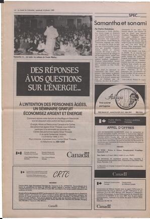 Le Soleil de Colombie, February 19, 1988, page 14