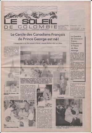 Le Soleil de Colombie, February 12, 1988, page 1