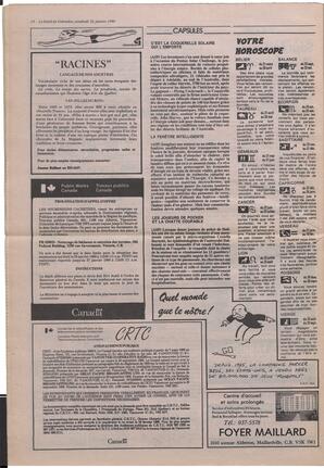 Le Soleil de Colombie, January 22, 1988, page 14