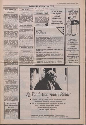 Le Soleil de Colombie, January 22, 1988, page 3