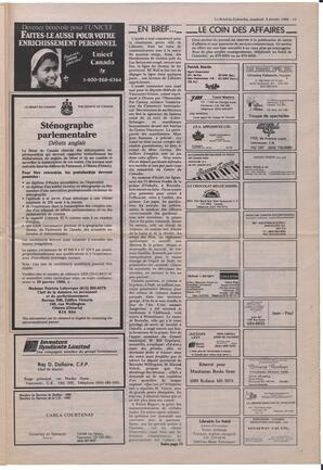 Le Soleil de Colombie, January 8, 1988, page 13