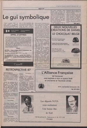 Le Soleil de Colombie, December 18, 1987, page 19