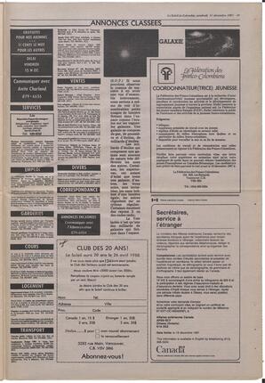 Le Soleil de Colombie, December 11, 1987, page 19