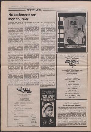 Le Soleil de Colombie, December 11, 1987, page 16