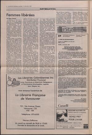 Le Soleil de Colombie, December 11, 1987, page 6