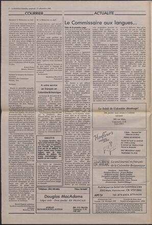 Le Soleil de Colombie, December 11, 1987, page 2