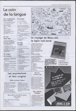 Le Soleil de Colombie, November 27, 1987, page 19