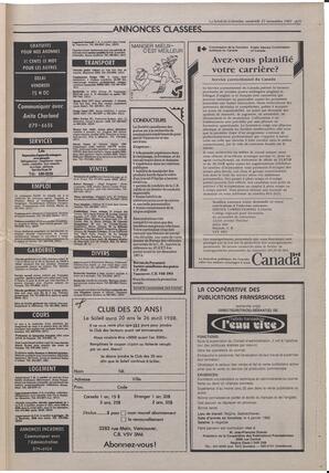 Le Soleil de Colombie, November 27, 1987, page 15