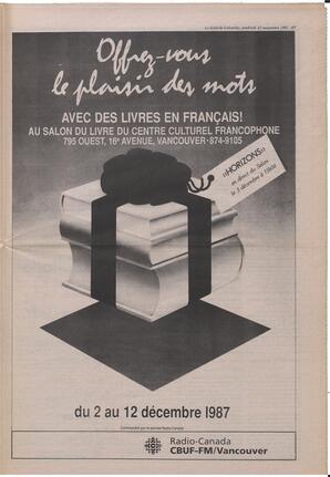 Le Soleil de Colombie, November 27, 1987, page 9