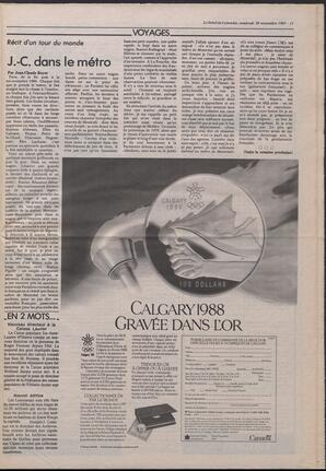 Le Soleil de Colombie, November 20, 1987, page 11
