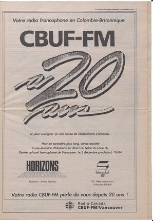 Le Soleil de Colombie, November 20, 1987, page 9