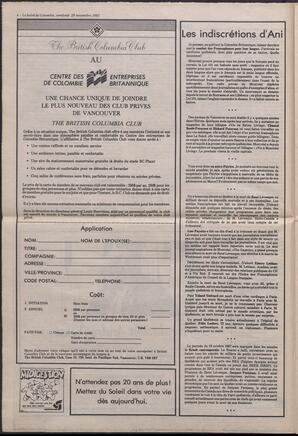 Le Soleil de Colombie, November 20, 1987, page 4