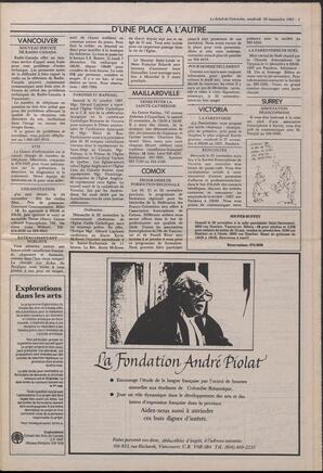 Le Soleil de Colombie, November 20, 1987, page 3