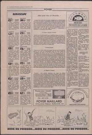 Le Soleil de Colombie, November 13, 1987, page 14