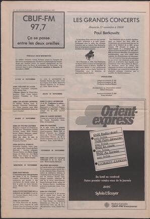 Le Soleil de Colombie, November 13, 1987, page 10