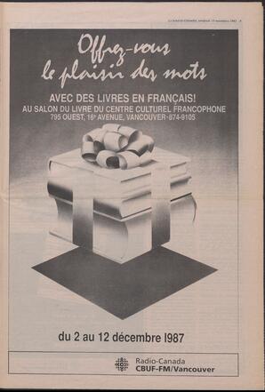 Le Soleil de Colombie, November 13, 1987, page 9
