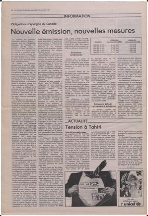 Le Soleil de Colombie, October 30, 1987, page 20