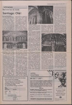Le Soleil de Colombie, October 30, 1987, page 13