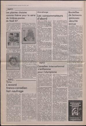 Le Soleil de Colombie, October 30, 1987, page 6