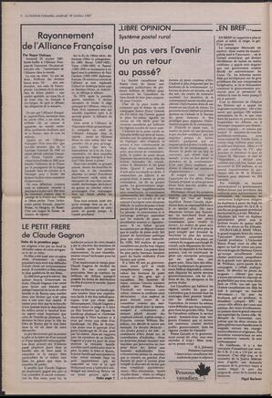 Le Soleil de Colombie, October 30, 1987, page 4