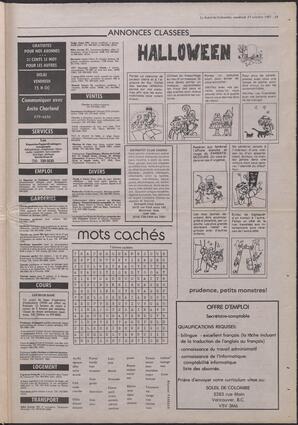 Le Soleil de Colombie, October 23, 1987, page 19