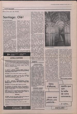 Le Soleil de Colombie, October 23, 1987, page 13