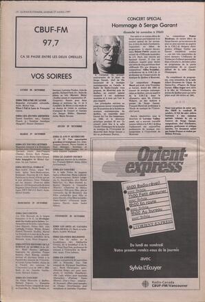 Le Soleil de Colombie, October 23, 1987, page 12