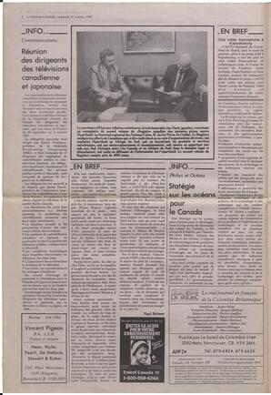 Le Soleil de Colombie, October 23, 1987, page 2