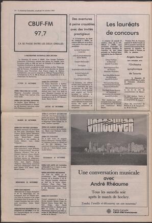 Le Soleil de Colombie, October 16, 1987, page 10
