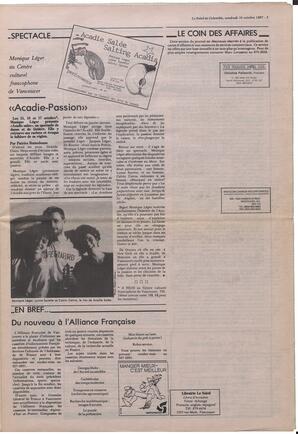 Le Soleil de Colombie, October 16, 1987, page 5