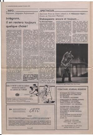 Le Soleil de Colombie, October 16, 1987, page 4