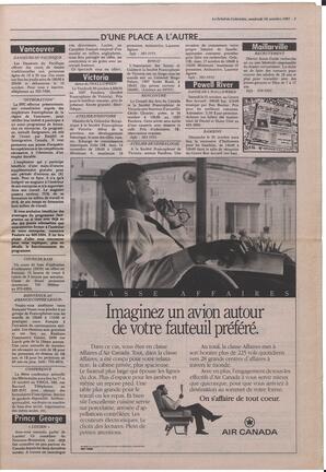 Le Soleil de Colombie, October 16, 1987, page 3