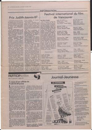 Le Soleil de Colombie, October 9, 1987, page 20