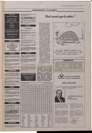 Le Soleil de Colombie, October 9, 1987, page 19