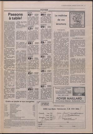 Le Soleil de Colombie, October 9, 1987, page 17