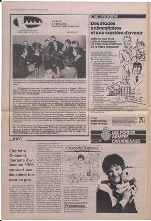 Le Soleil de Colombie, October 9, 1987, page 6