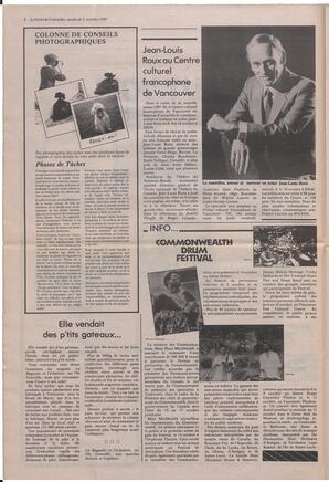 Le Soleil de Colombie, October 2, 1987, page 8