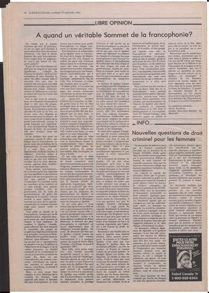 Le Soleil de Colombie, September 25, 1987, page 20