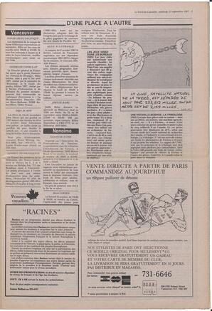 Le Soleil de Colombie, September 25, 1987, page 3