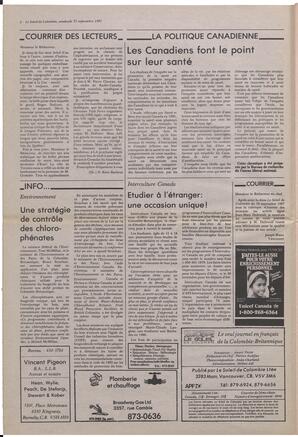 Le Soleil de Colombie, September 25, 1987, page 2