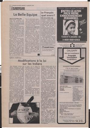 Le Soleil de Colombie, September 11, 1987, page 16